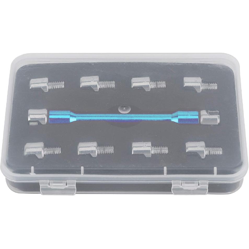 Motorcycle Spoke Wrench Set, CNC 5.0-6.8Mm, 93Mm/3.7In For Most Bikes(Blue)