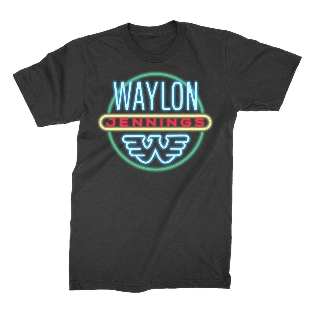 Men's Waylon Jennings Neon T-shirt XXX-Large Black