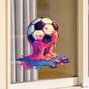 Soccer Window Clings Soccer Ball Static Window Stickers Removable PVC Decals for Home Office School Football Event Party Decoration