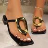 Nieuwe Zomer Lage Hak Teen Sandaal Plus Size Strand Schuifsandalen