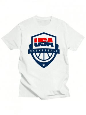 Μπλούζα T-Shirt με Λογότυπο Ομάδας Μπάσκετ ΗΠΑ Unisex Γυναικείο Unisex Αθλητικό Γραφικό T-Shirt Casual Streetwear Κορυφή Καλοκαιρινό Βαμβακερό Casual Αθλητικό