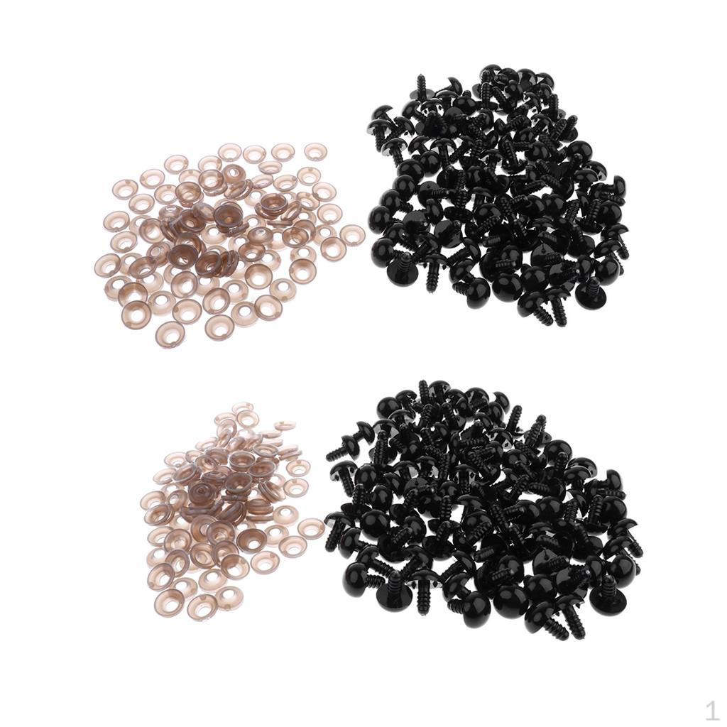 

200 Штук ГЛАЗА С ЗАДНИКАМИ для Изготовления Кукол Плюшевых Мишек DIY Материалы 10мм 12мм