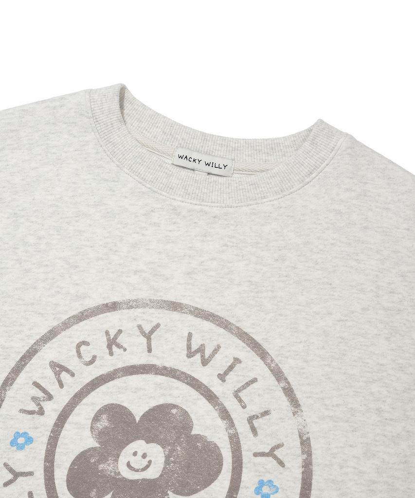 WACKY WILLY Women'S Lily Circle Graphic Sweatshirt Oatmeal