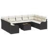 VidaXL Ensemble de Canapé de Jardin 9 Pièces avec Coussins Rattan Poly Brun 3345867