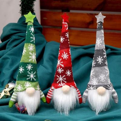 Green Red Grey Christmas Candy Jar Cloth Plastic Gnome Doll Ornament New Gift Bag