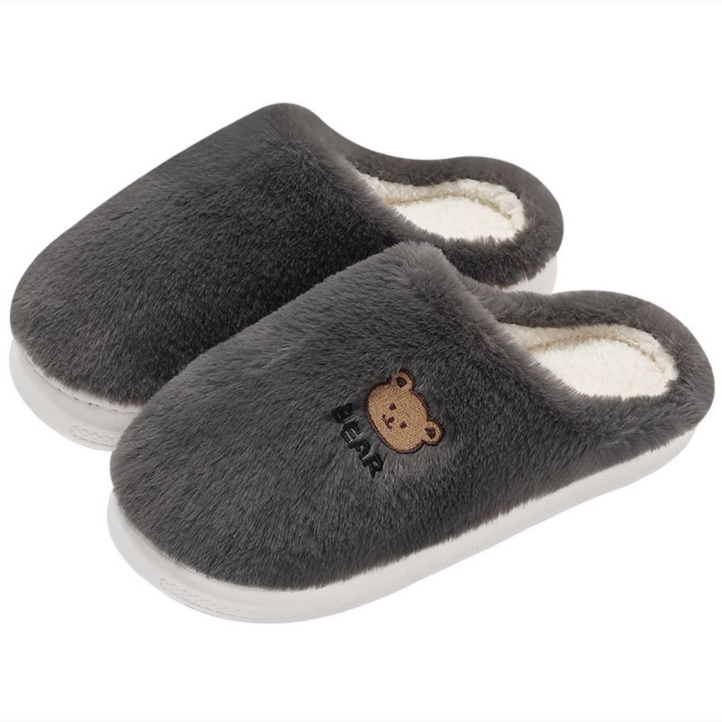 Home Furry Slippers for Women In Winter Cartoon Cute Fur Slippers for Men In Winter Home Furry Warm Cotton Slippers for Men