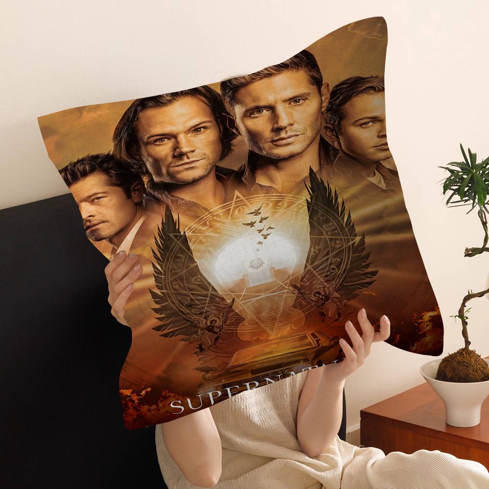 S-Supernatural Tv Play Pillow Gift Home Office Decoration Bedroom Sofa Car Cushion Cover Case 45X45