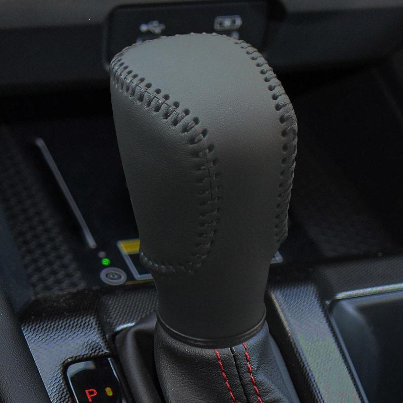 Kompatibel mit 07-26 Honda CRV/Civic Echtleder Schalthebelknaufabdeckung für Automatikgetriebe.