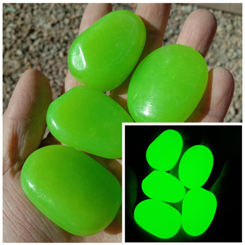 4.5cm Luminous Plastic Garden/Aquarium Pebble, 15g Fluorescent Stone for Paving & Landscaping