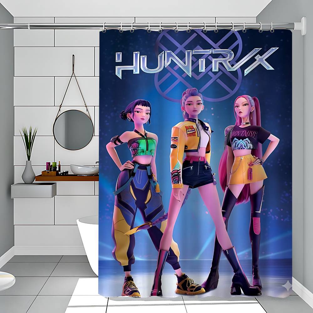 Kpop Dämonenjäger Lustig Und Kreativ Strand Duschvorhang Wasserdicht Polyester Badvorhänge Für Badezimmer Dekorieren Mit Haken