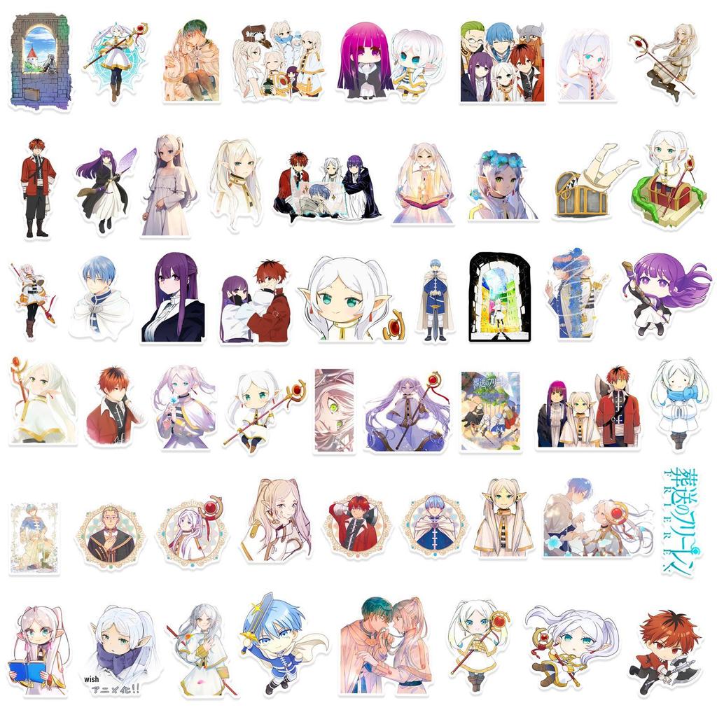 50 Sheets of New Anime Frieren Stickers - Waterproof Graffiti Journal Decor