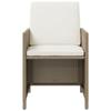9 piece Garden Dining Set with Cushions Poly Rattan Beige