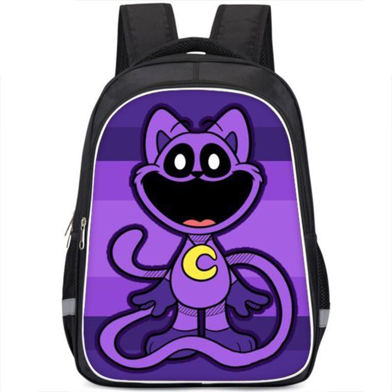 Stylish Catnap Poppy Playtime Backpack For Students Cartoon Print Dual Straps