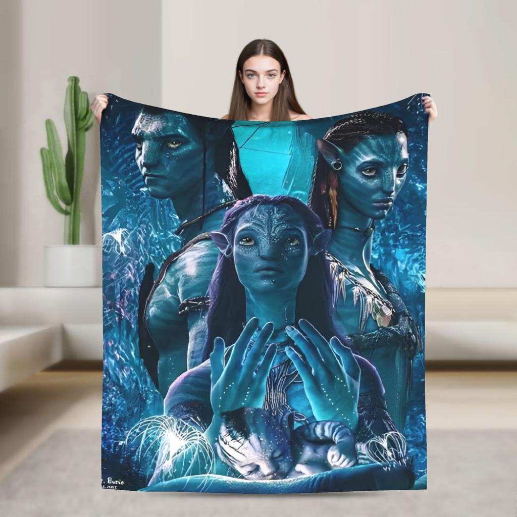 Movie Avatar The Way of Water Blanket  Travel Office Flannel Throw Blanket For Living Room Soft Warm Custom Quality Bedspread