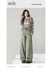 Women's High-Waisted Blue Retro Wide-Leg Jeans, Summer 2025 Collection, Slim Fit and Lightweight