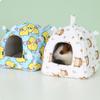 Print Design Bird Nest House Warm Hamster Cage Nest Cute Sleeping Bed Cave  for Pet Cage