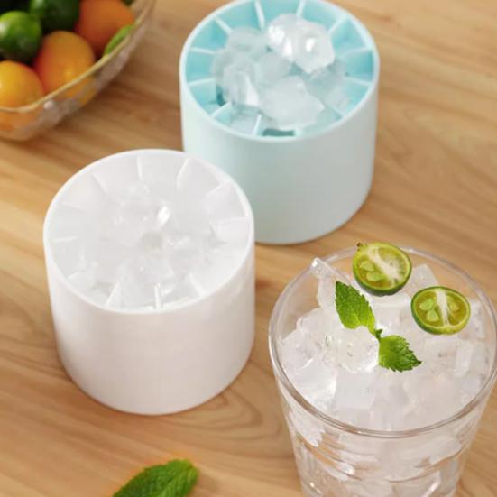 Yousheng 2 Bucăți Formă Silicon Cuburi de Gheață Gheață Rotundă Găleată Gheață Eliberare Ușoară DIY Aparat de Congelat Economisire Spațiu Tavă Cuburi de Gheață cu Eliberare Ușoară pentru Băuturi