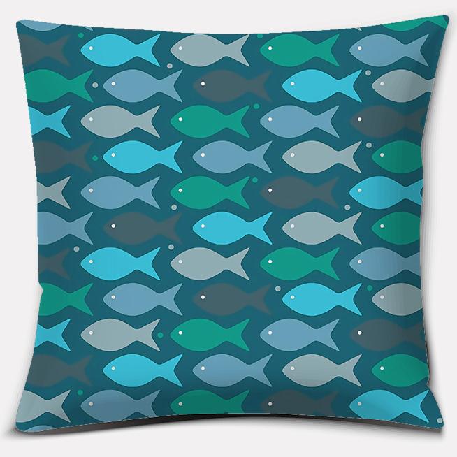 

Синий и зеленый свежий декор, серия подушек, украшение для дома и офиса, подушка для спальни, дивана, автомобиля, наволочка 50x50cm