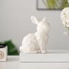 Ceramic Rabbit Sculpture Animal Figure Statue for Easter Table Decoration and Garden Desktop Display