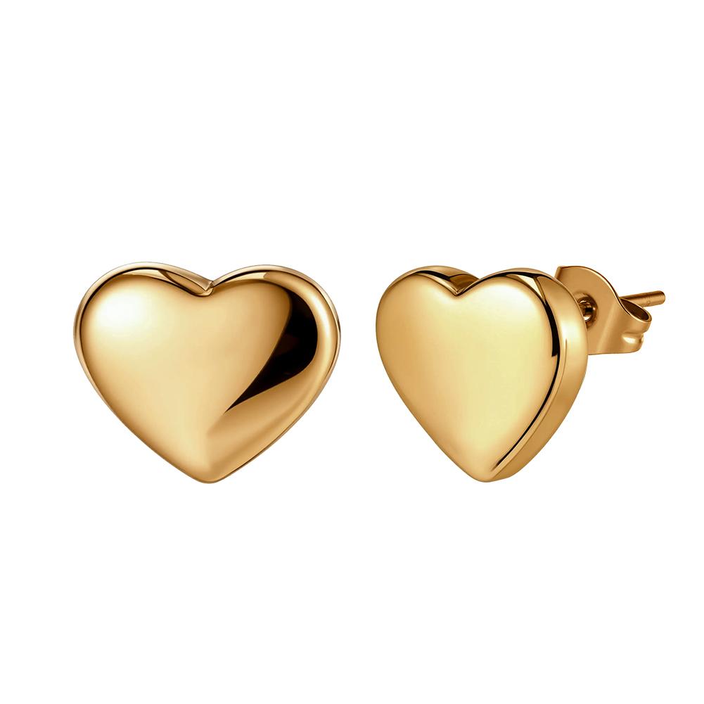 

EFFIE QUEEN 18K Gold Plated Heart Necklace Stainless Steel Heart Pendant Choker Chain Texture Trendy Jewelry Waterproof STKN20