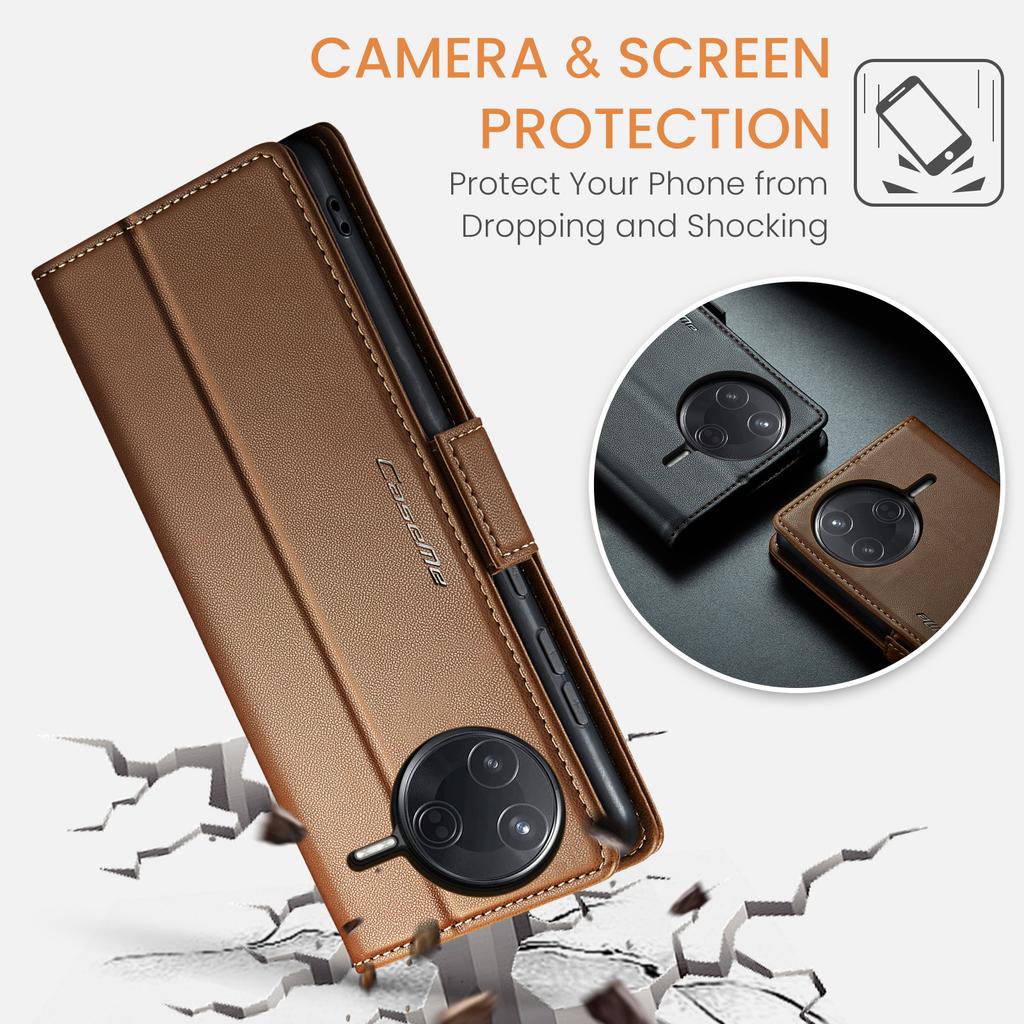 For Xiaomi Poco F7 Ultra 5G/Xiaomi Poco F7 Pro 5G Case CASEME 023 Series RFID Blocking Leather Wallet Stand Phone Cover