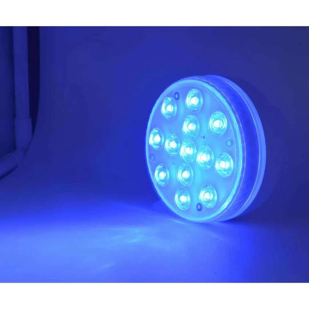7CM 13-LED Submersible Pool Light with RF Remote & Suction Cup - 16 Colors, Four Magnets, Courtyard Decor