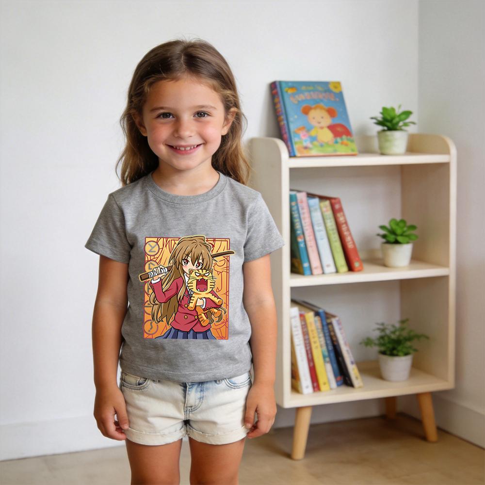Toradora Aisaka Taiga Anime Print Cotton T Shirts for Boys Girls Kids Short Sleeve Summer Casual Top