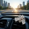 Silver Shiny Bee Vent Clips, Crystal Bee Car Air Freshener Vent Clip Car Bling Interior Decoration Rhinestone Cars Bling Accessories Aroma Diffusers
