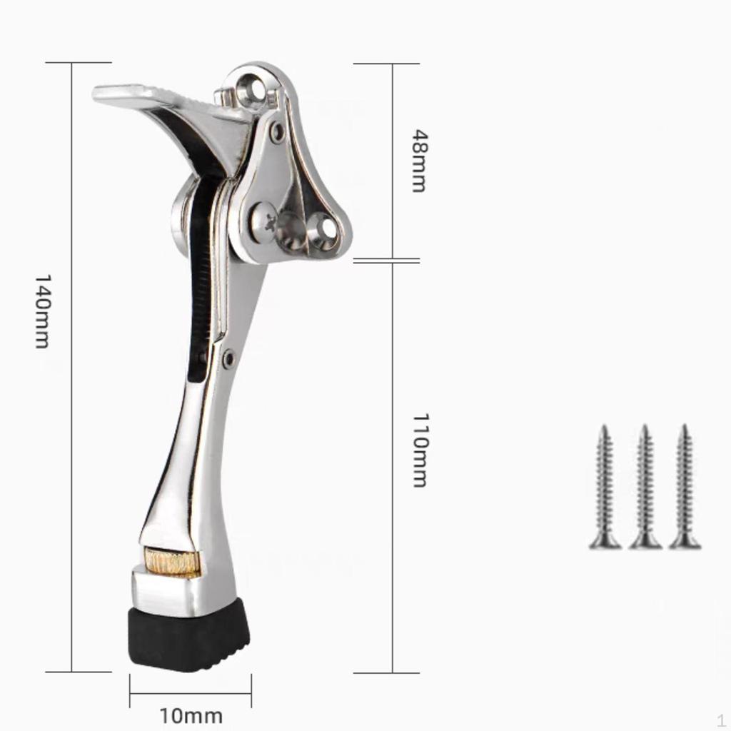 Adjustable Indoor Door Stop 5.5inch Long 10mm Rubber Tip Kickstand Foot Operated