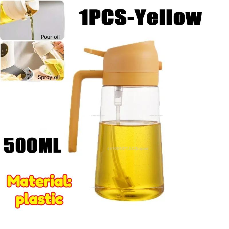 Oil Spray Pot 2-in-1 Plastic Household Kitchen Oil Bottle Nebulizing Mist Filling Cooking Oil Spray Pot Dual Use Camping