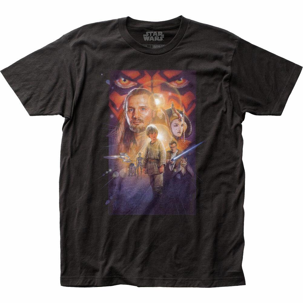 Star Wars Phantom Menace Poster T Shirt Licensed Movie Retro Classic Tee Black S
