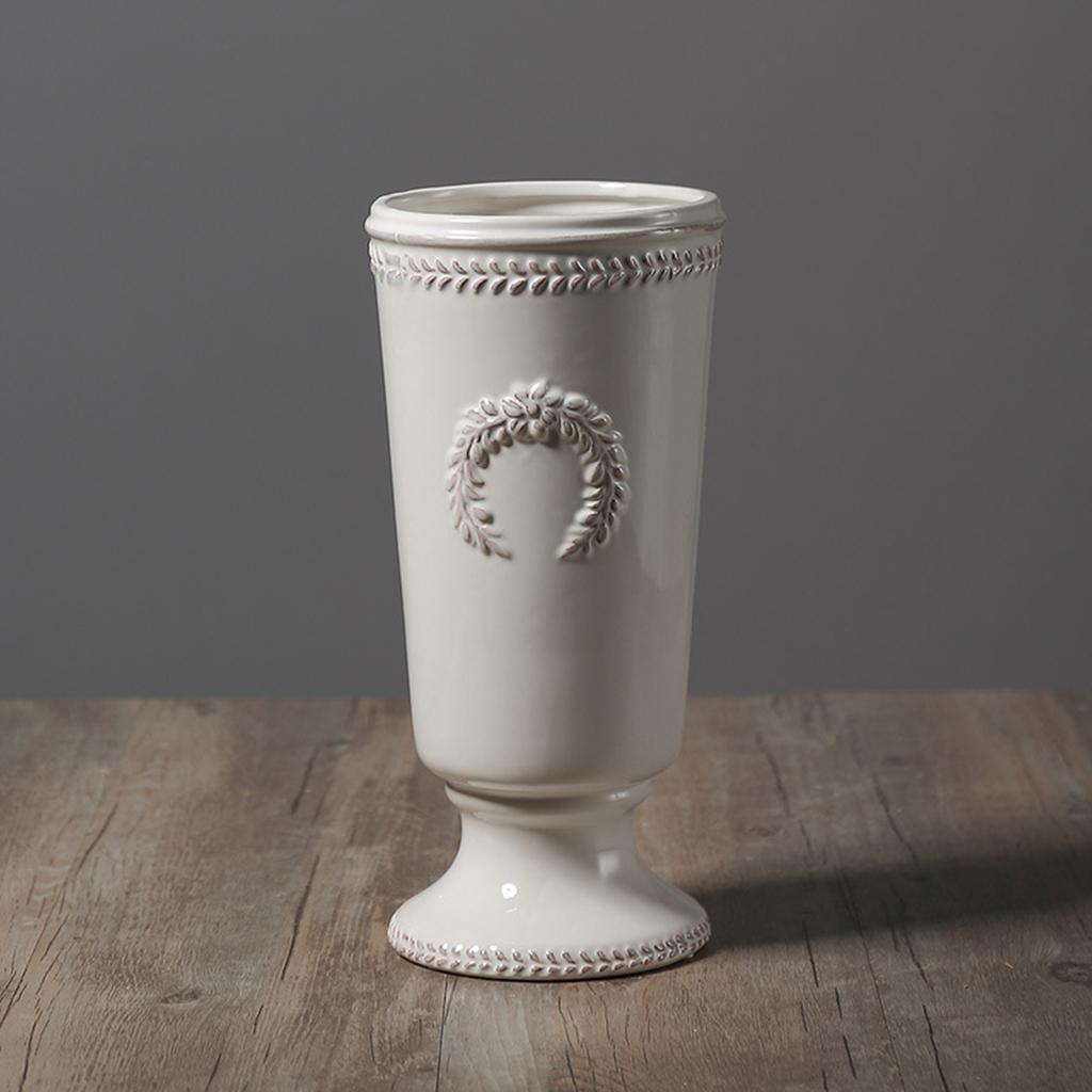 

White Vase Home Office Tabletop Flower Jug Decor Pottery Wedding Centerpiece