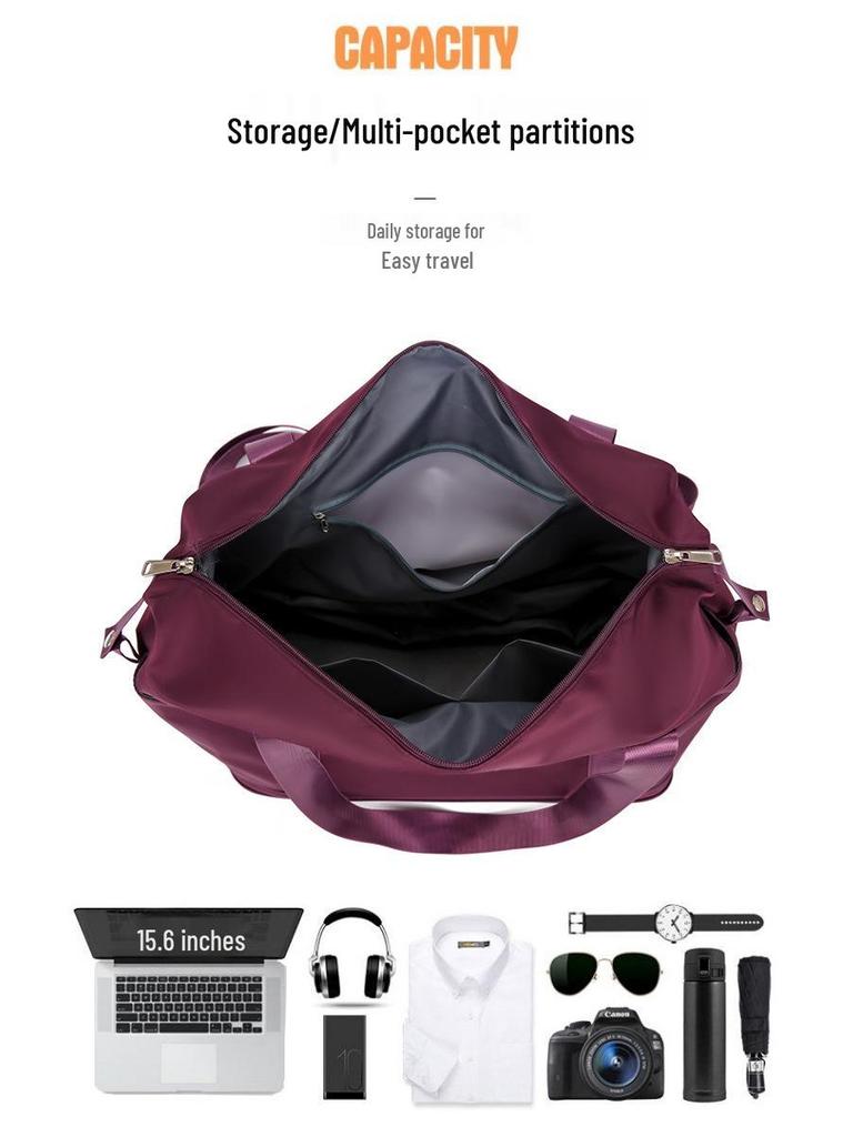 Large Capacity Multifunctional Trolley Handbag: Portable Travel, Business Trip & Maternity Storage Solution with Removable Wheels