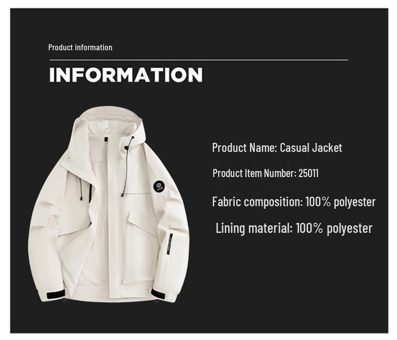 Men's Camouflage Hooded Jacket - Spring/Autumn, American Style, Solid Color, Youthful & Casual