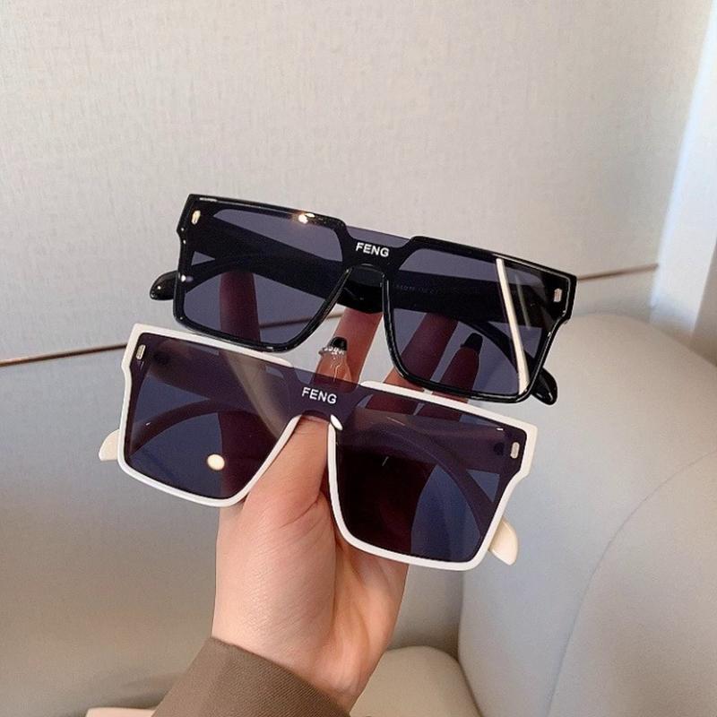 1 stk. Oversized firkantede solbriller Barn Retro Speillinse Briller Skygger Uv400 Beskyttelse Punk Solbriller