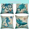 Thick Velvet Oceanic Pillowcase Decorative Print Pillow Cover Soft Fiberfill Cushion Case 45x45cm