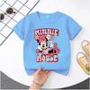New Mickey Minnie childrens pure cotton shortsleeved boys sports shirt girls casual top with cartoon print summer Tshirt