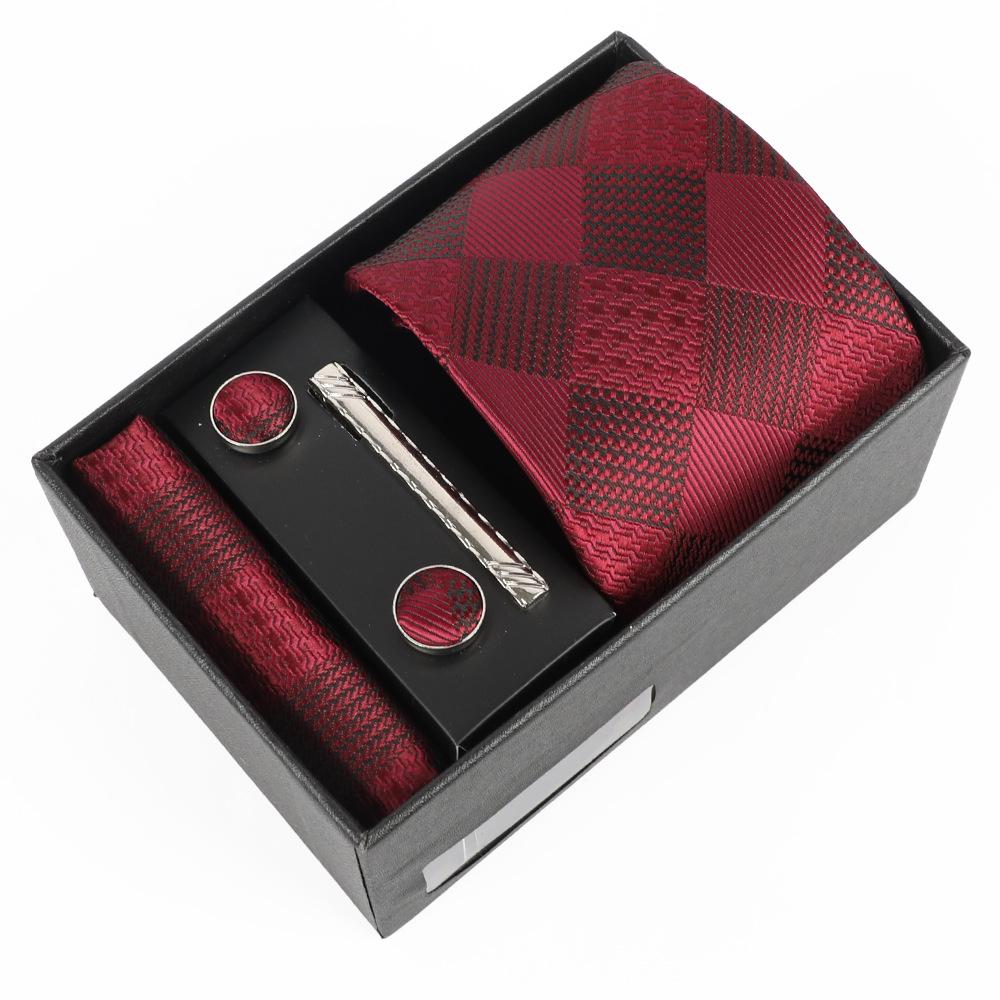 Men's Luxury Jacquard Embroidered Tie Gift Set with Custom Logo.