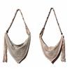Linen Print Women Crossbody Bag Ethnic Style Retro Handbag Simple Messenger Bag  daily