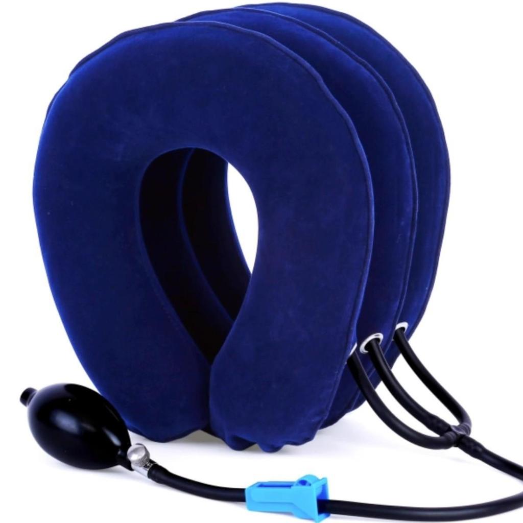 Portable Inflatable Neck Support & Massager - Air Pillow for Cervical Spine Relief and Dizziness Prevention