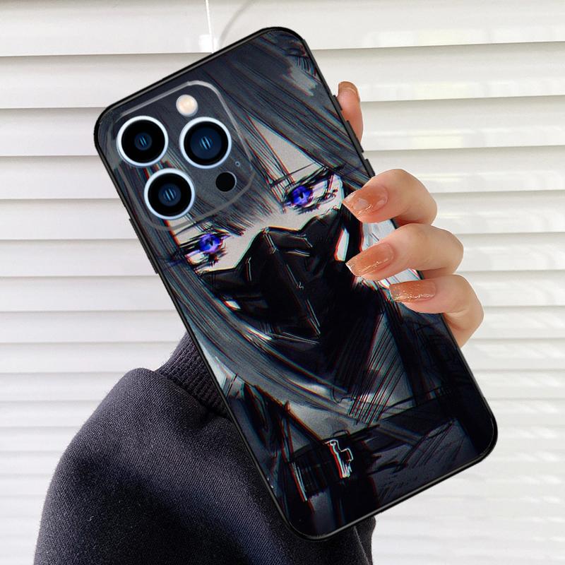 Anime Girl Mask Phone Case For iPhone 16 15 14 13 11 12 17 Pro Max mini 15 16 Plus 16e 17 Air Cover Fundas