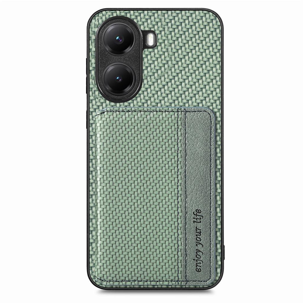 For Xiaomi Redmi Turbo 4 5G Case RFID Blocking Carbon Fiber Leather Phone Back Cover with Card Holder