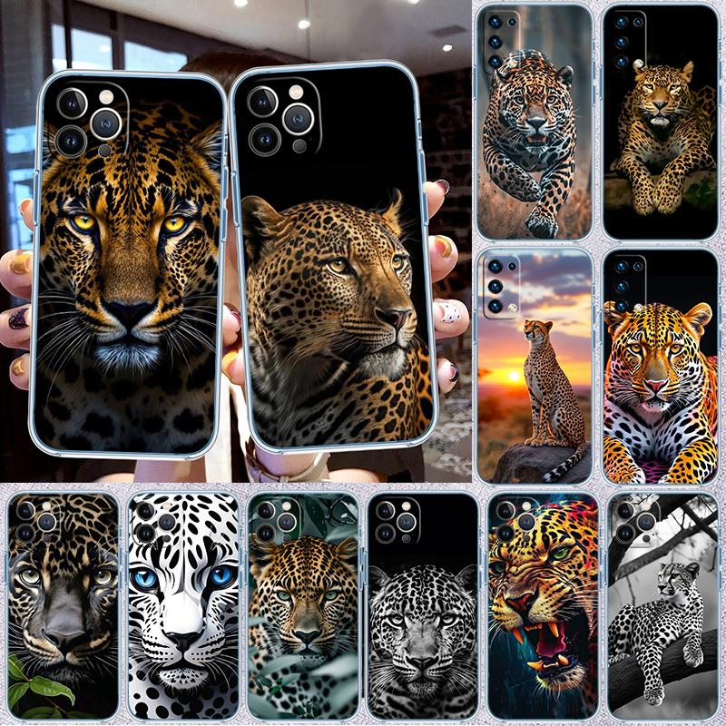RA16 Leopard Transparent Phone Case for LG K22 K30 K40 K40S K41 K42 K50 K50S K51 K51S K52 K61 K62 K71 K92 Q60 Q61 V40 V50 V60