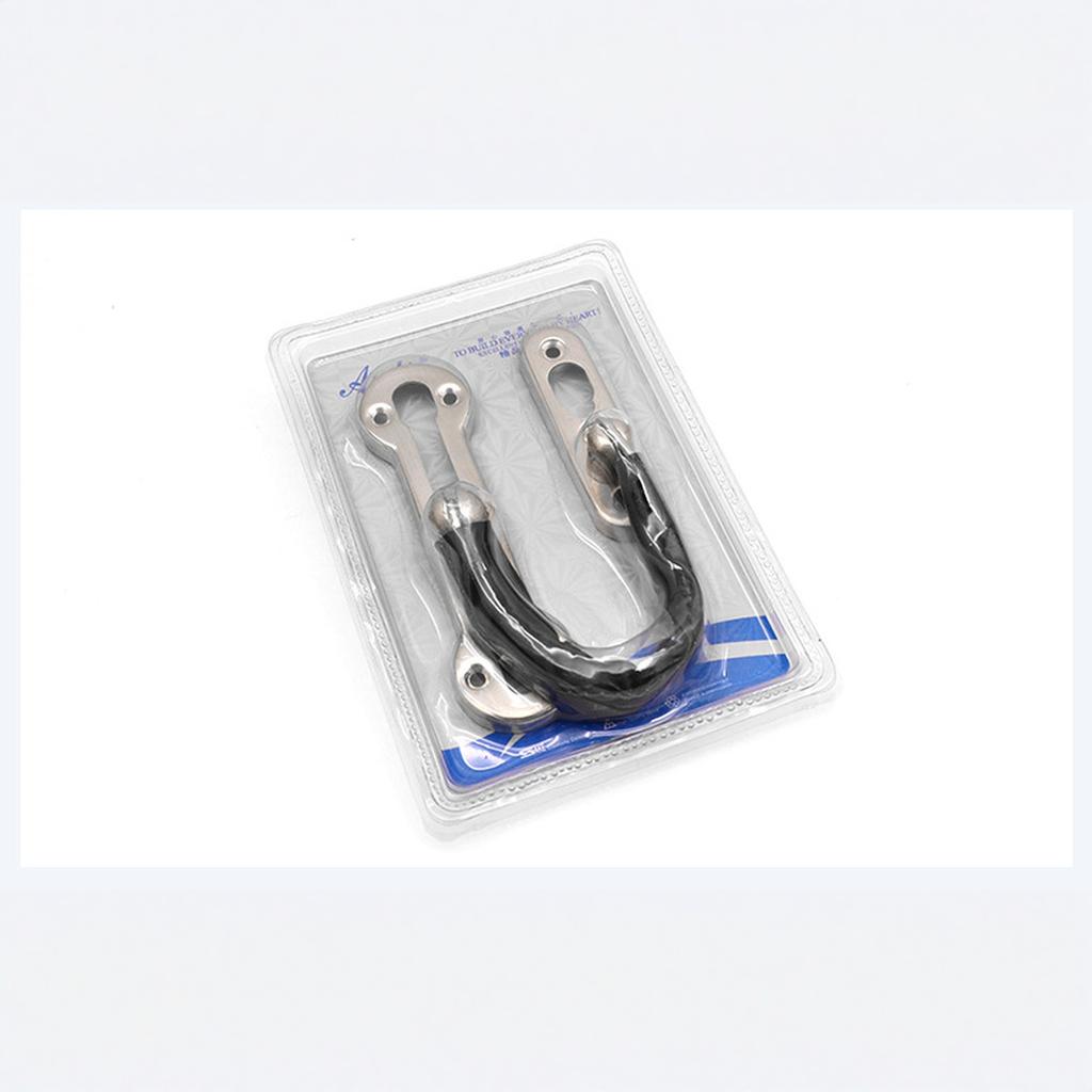 Dörrkedjelås, 3 mm extra tjockt 304 rostfritt stål Dörrvakt, Kraftigt dörrkedjelås för innerdörr (Svart)