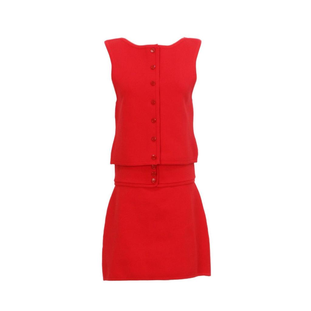 2025 Spring/Summer French Sleeveless Button Vest & Skirt Set