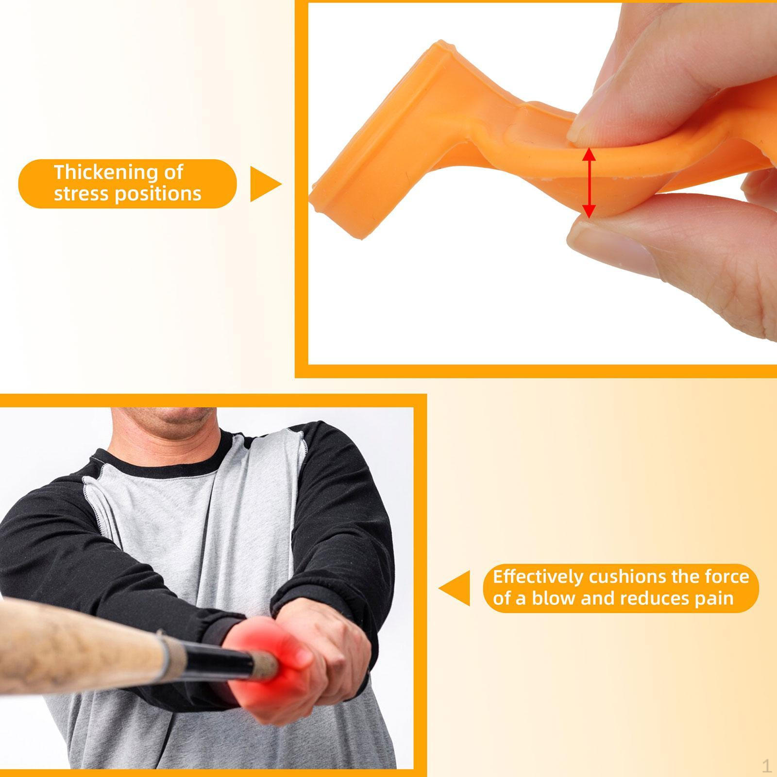 

2 штуки Защита большого пальца для бейсбола Силикон Профессиональная тренировка отбивающего Софтбол оранжевый