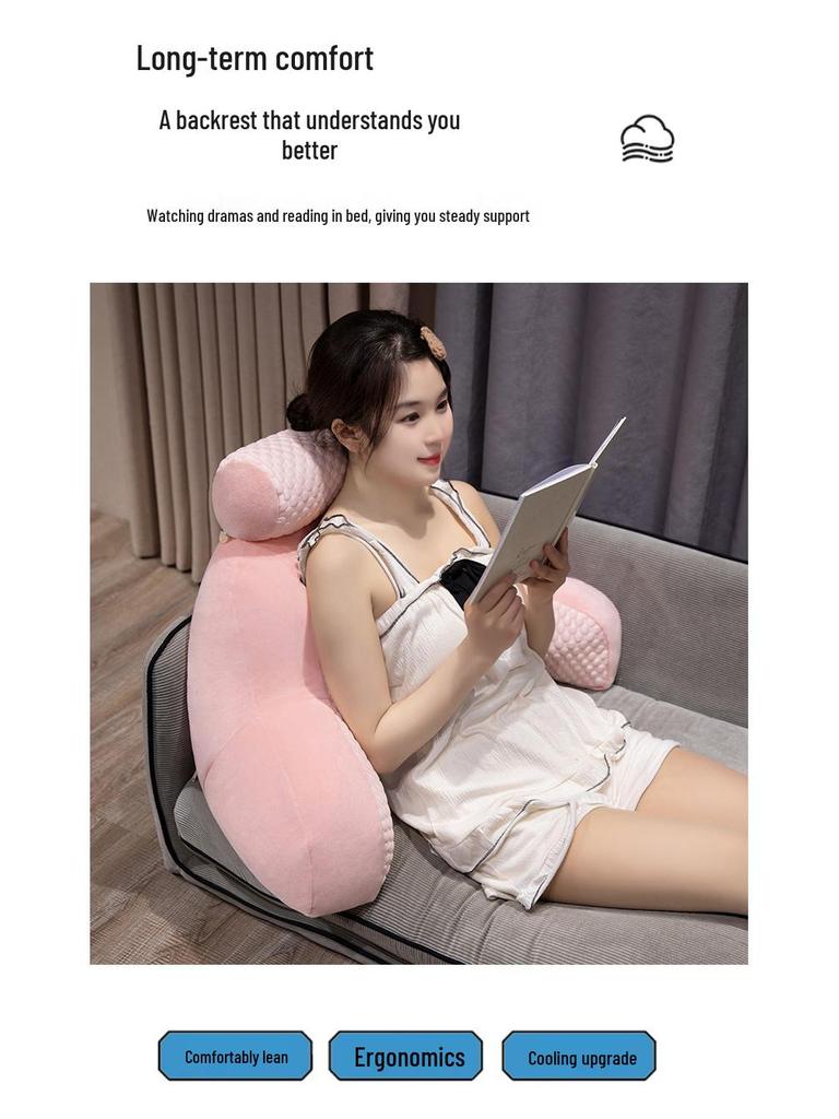 Three-Layer Gauze Lumbar Support Pillow for Chair, Sofa, and Bed 