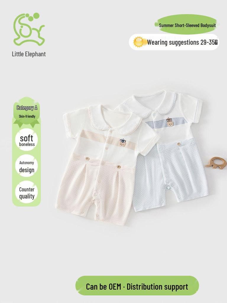 Chic Baby Jumpsuit: Summer Thin Long Sleeve Romper & Air Conditioning Pajamas