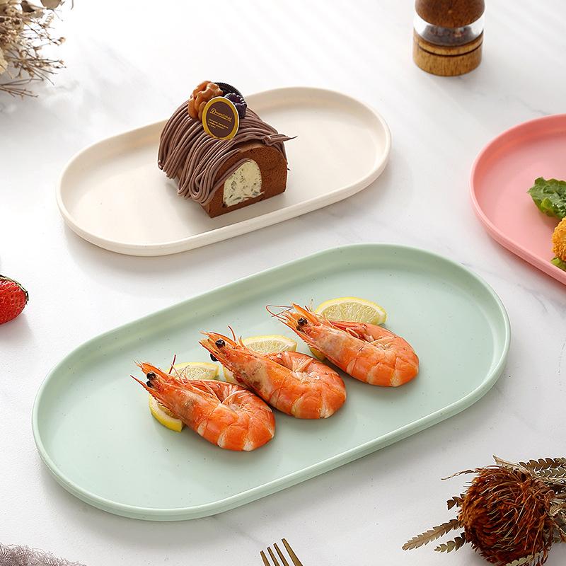 Nordic Decor Itemative Tray Stackable Oval Tray Food Fruits Jewelry Plate Storage Tray Breakfast Dinner Tray Kitchen Accessories