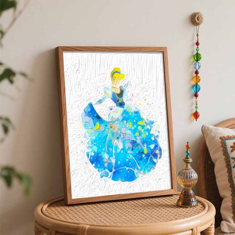 Disney Cinderella Watercolor Oil Paint by Numbers Painting Kit Handmade Diy Home Decor Gifts for Adult Wall Art Canvas Craft Set 130